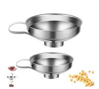 Canning Funnel 2 Pack Jam Funnels Stainless Steel Wide Mouth Bottles Funnels with Handle for Kitchen Transferring Fluid, Powder, Wine, Cooking Oil, Beans