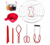 Canning Jar Lifter Tongs - 7/14pcs Glass Jar Lifter | Home Canning Kit Tools Set | Stainless Steel Canning Set | Canning Supplies Kits With Canning Jar Lifter Tongs, Can Opener, Canning Jar Rack, Food