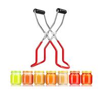Canning Jar Lifter Tongs,Stainless Steel Anti-Scalding Jar Lifter Non-Slip Glass Jar Clip with Rubber Grip Handle for Kitchen Restaurant Wide-Mouth Canning