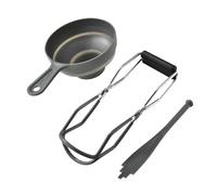Canning Kit - 3 Piece Vacuum Jar Lifter, Stainless Steel Funnel Tool, Wide Mouth Lid Remover For Hot Water Bath, Multiuse Magnetic Pickup Foldable Canning Tongs For Home Kitchen Preservation