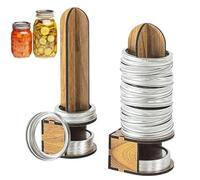 Canning Lid Holder | Set of 2 Wooden Canning Ring Holders - Sauce Jar, Ring Storage for Owners, Pantry, Canned Organization