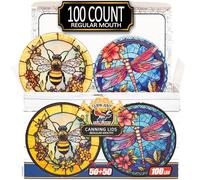 Canning Lids -Certified Food Grade Thickest BPA/BPS free Mason Jar Lids & Canning Supplies-Canning Jars Lid for Regular Mouth Mason Jars.No Leak Glass Window Can Lids.Supa Ant Canning Jar Lids-100pk