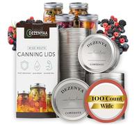 WIDE Mouth Canning Lids, 100 Count - Sturdy Metal Lids with Strong Silicone Seals That are Perfect for Meal Preservation & Food Storage - Fit for Wide Mouth Mason Jars - Canning Supplies by Dezenyaa