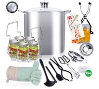 Canning Pot-Canning supplies starter kit, Canning Tool Kits Set for Beginners, Stainless Steel Water Bath Canner Kit with rack for canning