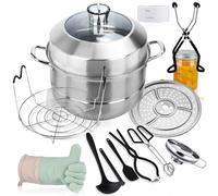 Canning Pot-Canning supplies starter kit, Stainless Steel Canning Tool Kit, Water bath canner with rack for canning