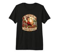 Canning She Puts Up Her Own Homestead Kitchen Rosie Riveter Premium T-Shirt