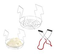 Canning Supplies - Stainless Steel Steaming Lifter, Anti Slip Pot Rack | Durable Food Jar Rack with Tongs, Kitchen Storage Accessory for Jam Bottle Preservation Easy Handling and Rust Resistant Constr
