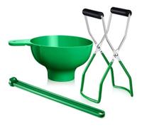 Canning Tool Set, 3PCS Canning Kit for Water Bath/Pressure Canner, Anti-Scald Clamp Canning Supplies Kits, Canning Supplies Starter Kit for Beginner, Green