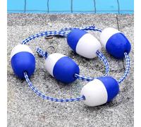 CANNKKL , 6m, 9m Pool Rope with Floats & Hooks, Floating Lane Divider for Swimming Pools, Dual-Color Blue & White Separation Line for Swim Lanes (L2m/6.56ft)