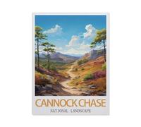 Cannock Chase National Landscape Vintage Travel Poster,Puzzle 1000 Pieces Paper Puzzle Adult Children's Educational Toy Family Decompression Game38x52cm-CF35