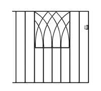 Cannock Gates Abbey Modern Low Flat Top Single Gate - Solid Steel - Fits Gap of 991 mm x 812 mm High - Electro Galvanised/Black Powder Coated