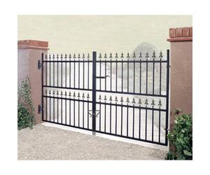 Cannock Gates Corfe Premium Range Spear Top Low Double Gate - Steel - Fits Gap Of 2438 mm X 1168 mm High - Electro Galv./black Powder Coated