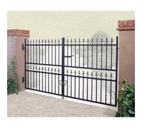 Cannock Gates Corfe Premium Range Spear Top Low Double Gate - Steel - Fits Gap Of 3658 mm X 1168 mm High - Electro Galv./black Powder Coated