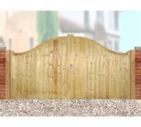Cannock Gates Drayton Low Shaped Top Double Gate - Pressure Treated Scandinavian Redwood - W3000 X H1250 mm