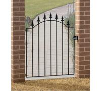 Cannock Gates Saxon-Warwick Spear Low Bow Top Single Gate - Solid Steel - Fits Gap Of 955 mm X 1076 mm High - Electro Galv./black Powder Coated