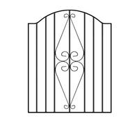 Cannock Gates Stirling Scroll Henley Low Bow Top Single Gate - Steel - Fits Gap Of 880 mm X 946 mm High - Electro Galv./black Powder Coated