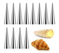 Cannoli Moulds Tubes, 12 Pcs Cream Horn Molds Non Stick Stainless Steel Cannoli Cream Roll Forms Moulds for Baking Pastry