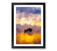 Cannon Beach in Abstract Framed Print | A2 Black Framed Wall Art | Ready to Hang | Abstract Beach Picture | Living Room Bedroom Lounge Office