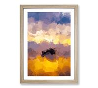 Cannon Beach in Abstract Framed Print | A2 Oak Framed Wall Art | Ready to Hang | Abstract Beach Picture | Living Room Bedroom Lounge Office