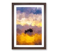 Cannon Beach in Abstract Framed Print | A2 Walnut Framed Wall Art | Ready to Hang | Abstract Beach Picture | Living Room Bedroom Lounge Office