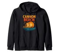 Cannon Beach Oregon | Haystack Rock Sunset Zip Hoodie