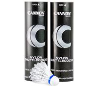 Cannon Sports Badminton Shuttlecocks - Medium Speed Nylon Badminton Birdies - Durable Plastic Shuttlecocks for Indoor Outdoor Badminton - Yellow or White Birdies in 6, 12, or 24 Pack (White, 12 Pack)