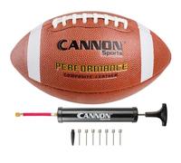 Cannon Sports Official Size Football - Composite Leather Football with Extra Grip & Durable Construction for All-Weather Play - Regulation Size Ball with Pump (Orange/White, Official)