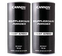 Cannon Sports Shuffleboard Powder - Premium Shuffleboard Wax with Granular Silicone Beads or Corn Meal - 3 Speed Options - Smooth Glide Non-Abrasive Shuffleboard Sand (FAST, Pack of 2)