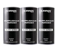 Cannon Sports Shuffleboard Powder - Premium Shuffleboard Wax with Granular Silicone Beads or Corn Meal - 3 Speed Options - Smooth Glide Non-Abrasive Shuffleboard Sand (SLOW, Pack of 3)