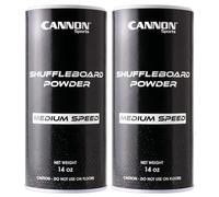 Cannon Sports Shuffleboard Powder - Premium Shuffleboard Wax with Granular Silicone Beads or Corn Meal - 3 Speed Options - Smooth Glide Non-Abrasive Shuffleboard Sand (MEDIUM, Pack of 2)