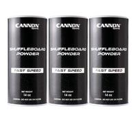 Cannon Sports Shuffleboard Powder - Premium Shuffleboard Wax with Granular Silicone Beads or Corn Meal - 3 Speed Options - Smooth Glide Non-Abrasive Shuffleboard Sand (FAST, Pack of 3)