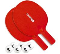 Cannon Sports Unbreakable Table Tennis Paddle Set - 2 Rackets with 6 Pack of 3-Star Table Tennis Balls - Portable Set for 2 Players (2 Red Paddles + 6 White Balls)