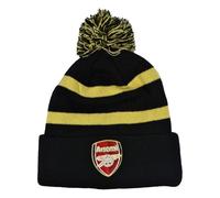 Cannon Striped Bobble Beanie Arsenal FC Black One Size
