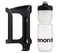 Cannondale ReGrip Recycled Plastic Cage & Gripper Cycling Bottle Kit (Black Right Side Loading Cage/Clear Bottle, 750ml Bottle)
