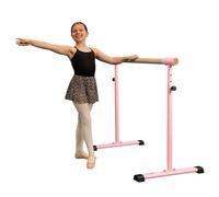 Cannons UK Pink Freestanding Portable Ballet/Stretch Barre, 1.1m Length, 85-105cm Height Adjustable, Anti-Skid Feet (Ballet Barre)