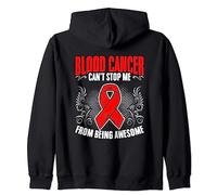 Cannot Stop Me Blood Cancer Ribbon Blood Cancer Awareness Zip Hoodie