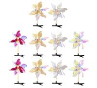 CANNXI 10Pcs Style Barrettes Colorful Windmill Hairpins Rotatable Little Girls Taking Photo Hair Clip Windmill Headwear