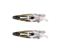 CANNXI 2 Pack of Decorative Hairpins Silver Heart Bowknot Hair Barrettes Stylish Wedding Hair Decorations for Women and Teens