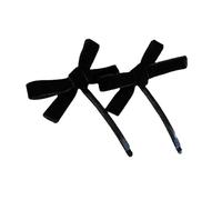 CANNXI 2pcs Black Bows Hair Clips Rope for Woman Girls Cute Velvets Hairpins Barrettes Elegant Headwear Loops Hair Accessories