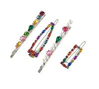 CANNXI 4 Pcs Sparkling Hair Clips Colorful Crystal Hair Barrettes Sweet Headpiece Hair Accessories for Women Girls