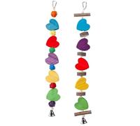 CANNXI Bird Toy,2PCS Parrots Toy Birdcage Tearing Toy Heart Shaped Block Chewing Toy for Medium Birds Birdcage Hanging Puzzle Toy