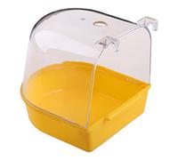 CANNXI Bird Toy,Bird Bath Box Pet Cleaning Supplies Cockatiel Bathtub with Hanging Clips Portable Birdcage Shower -Slip Bottom