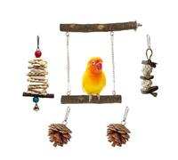 CANNXI Bird Toy,Pack of 5 Hanging Bird Bites Chewing Toy Parrot Hanging Parrot Cage Toy Wood Pet Chew Resistances Molar Supplies