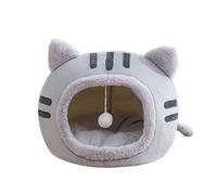 CANNXI Cat Bed Cave,Nest Semi-closed Warm Winter Velvet Bed Comfortable Pet Tent Cosy Cave Nest Indoor Dog House with Dangle