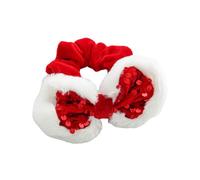 CANNXI Christmas Scrunchies Velvets Bows Festive Hair Accessories Sparkling Sequins Hair Ties Ears Shapes Hairbands
