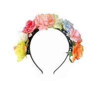CANNXI Colorful Flower Headband Bohemian Hair Accessory Cosplay Hair Hoop Clip Hawaii Florals Wreaths Hairband for Girls