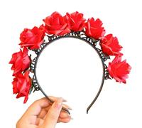 CANNXI Colorful Flower Headband Bohemian Hair Accessory Cosplay Hair Hoop Clip Hawaii Florals Wreaths Hairband for Girls