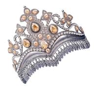CANNXI Elegant Bridal Rhinestones Crown Tiara Handmade Crystals Headdress Adjustable Wedding Headwear Accessories for Women