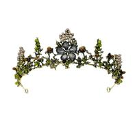 CANNXI Elegant Forest Rhinestones Flower Crown Sophisticated Flower Crown with Diamond Details Elegant Headwear Head Decoration