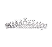 CANNXI Elegant Tiara Crowns Crystal Silver Bridal Shinning for Wedding Tiara Hair Accessories for Women Wedding Supp